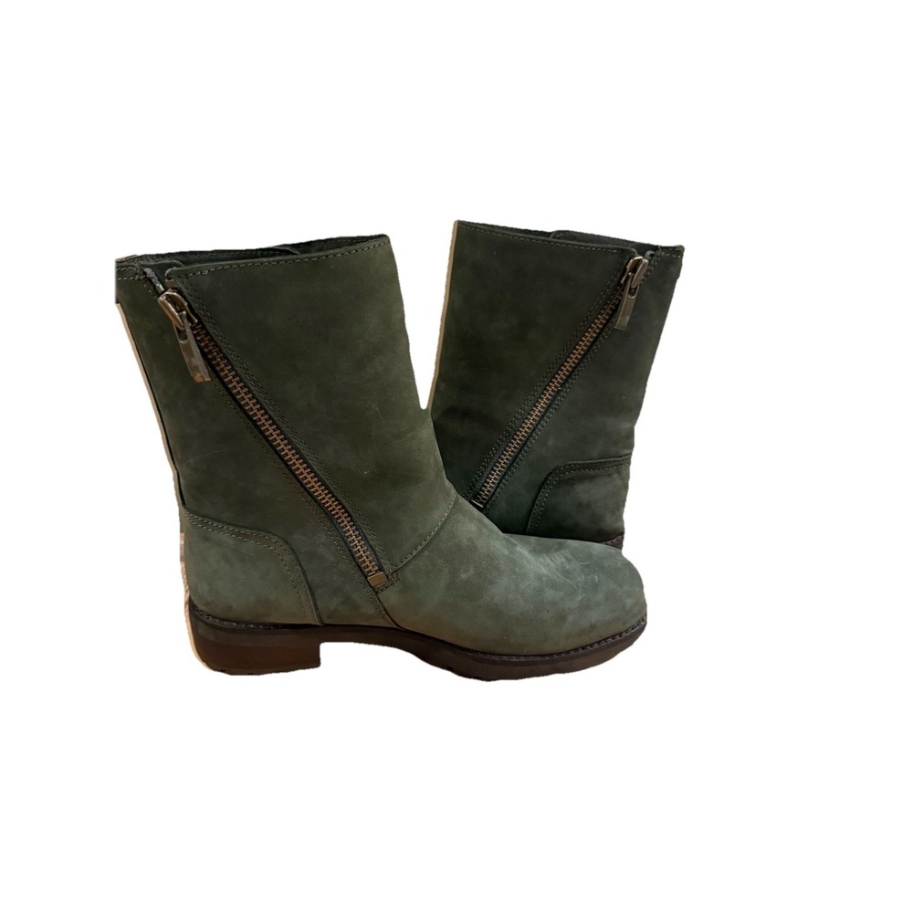 UGG Niels III Waterproof Olive Green Moto Boots Size 9.5‎ US – Sheepskin Lined - Picture 6 of 11